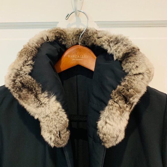 Cinzia Rocca Womens Top Over Coat, Sz 44 IT/ 8 US, Made In Italy Rabbit Fur - Picture 3 of 16